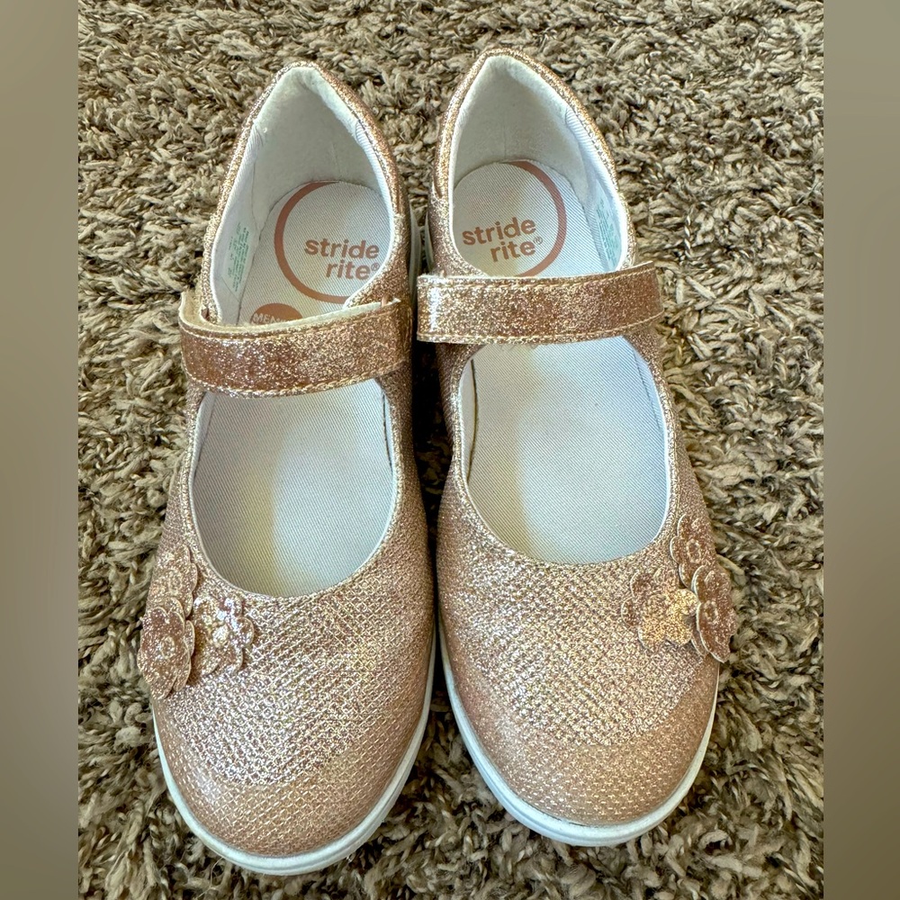 Girls gold Stride Rite shoes